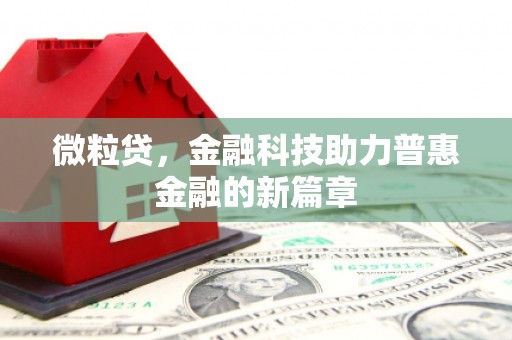 南康微粒贷，金融科技助力普惠金融的新篇章