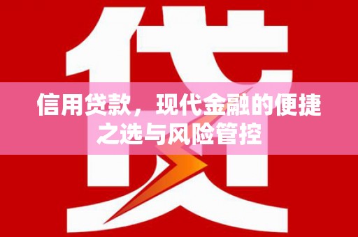南康信用贷款，现代金融的便捷之选与风险管控