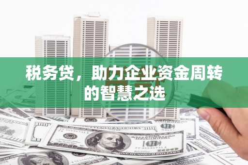 南康税务贷，助力企业资金周转的智慧之选