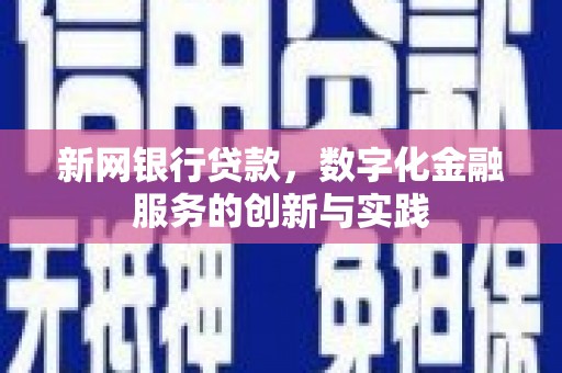 南康新网银行贷款，数字化金融服务的创新与实践