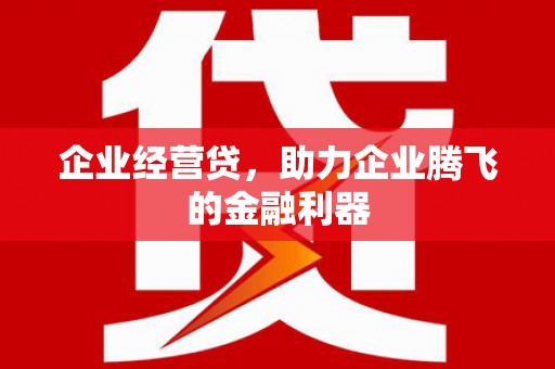 南康企业经营贷，助力企业腾飞的金融利器