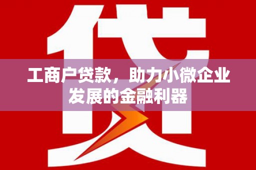 南康工商户贷款，助力小微企业发展的金融利器