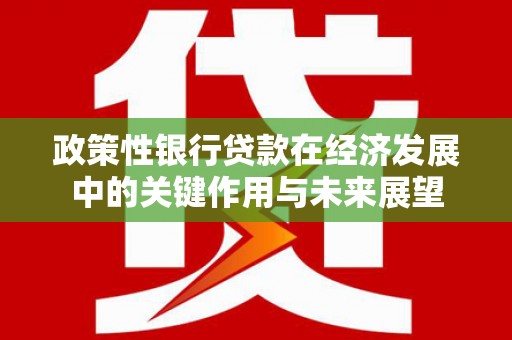 南康政策性银行贷款在经济发展中的关键作用与未来展望