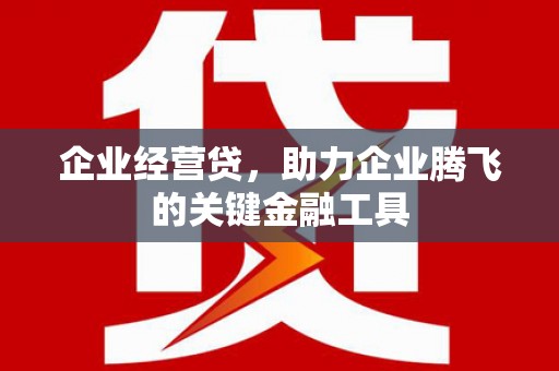 南康企业经营贷，助力企业腾飞的关键金融工具