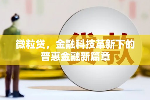 南康微粒贷，金融科技革新下的普惠金融新篇章