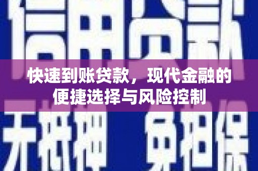 南康快速到账贷款，现代金融的便捷选择与风险控制