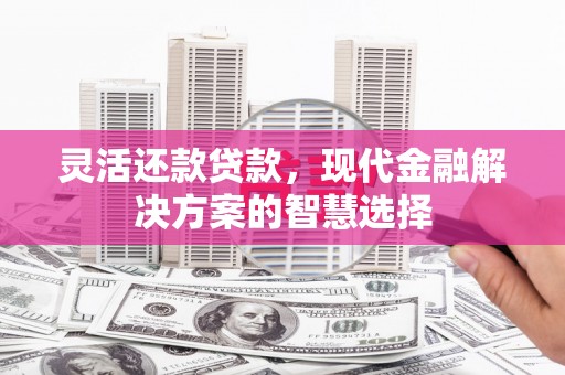 南康灵活还款贷款，现代金融解决方案的智慧选择
