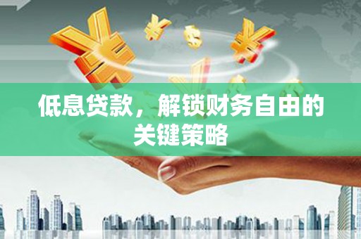 南康低息贷款，解锁财务自由的关键策略
