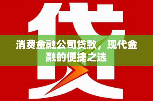 南康消费金融公司贷款，现代金融的便捷之选