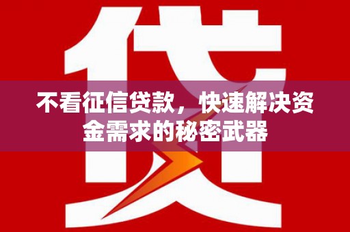 南康不看征信贷款，快速解决资金需求的秘密武器