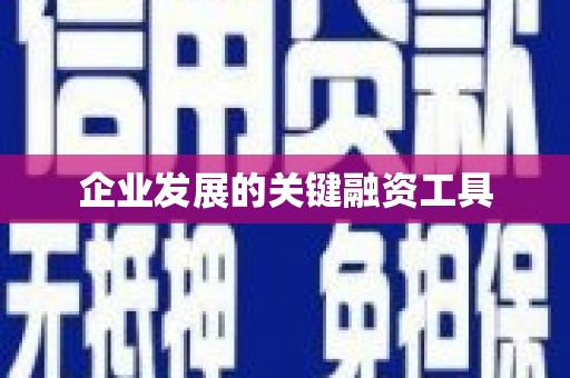 南康企业发展的关键融资工具