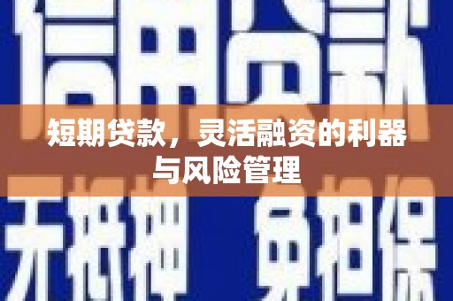 南康短期贷款，灵活融资的利器与风险管理