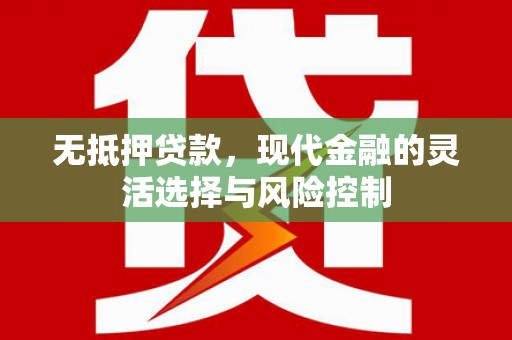南康无抵押贷款，现代金融的灵活选择与风险控制