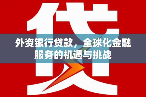 南康外资银行贷款，全球化金融服务的机遇与挑战