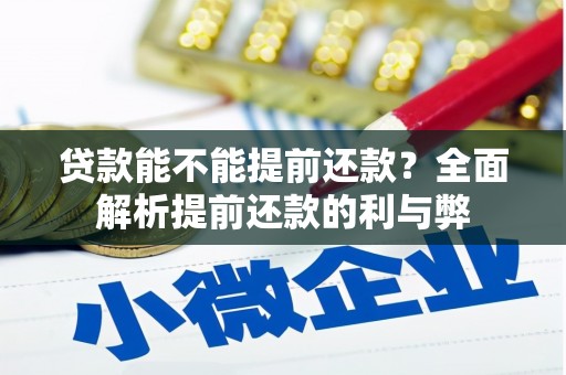南康贷款能不能提前还款？全面解析提前还款的利与弊